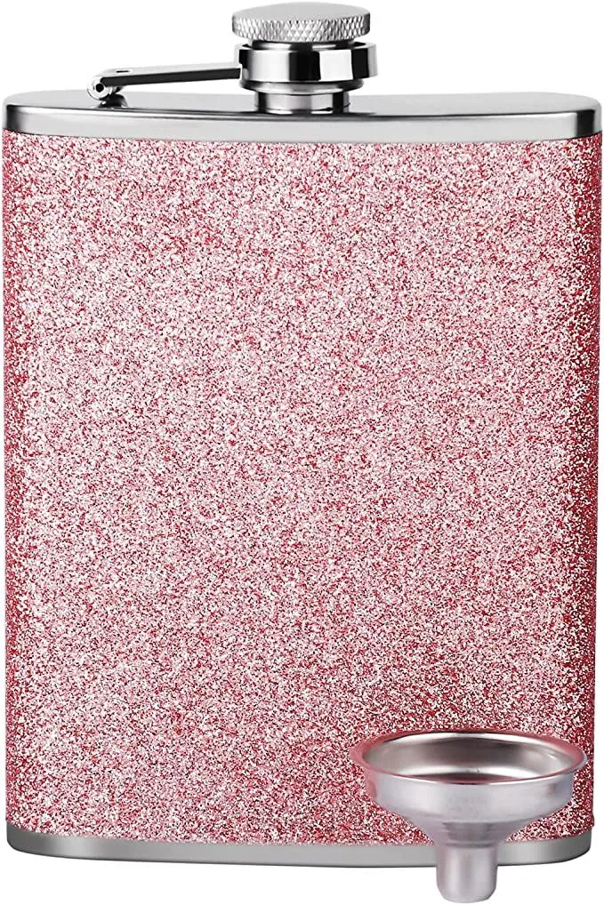 गुलाबी स्टेनलेस स्टील हिप फ्लास्क
