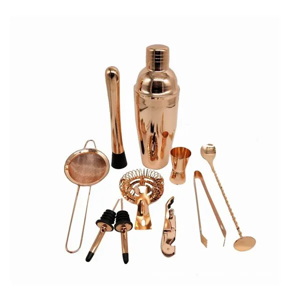 स्टैंड के साथ रोज़ गोल्ड कॉकटेल सेट