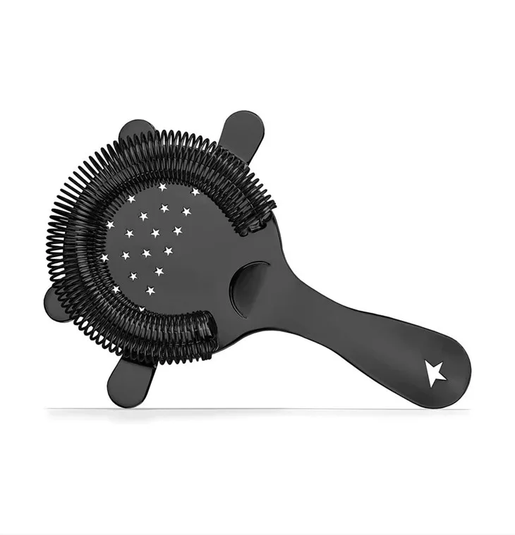 काला स्टेनलेस स्टील ड्रिंक स्ट्रेनर